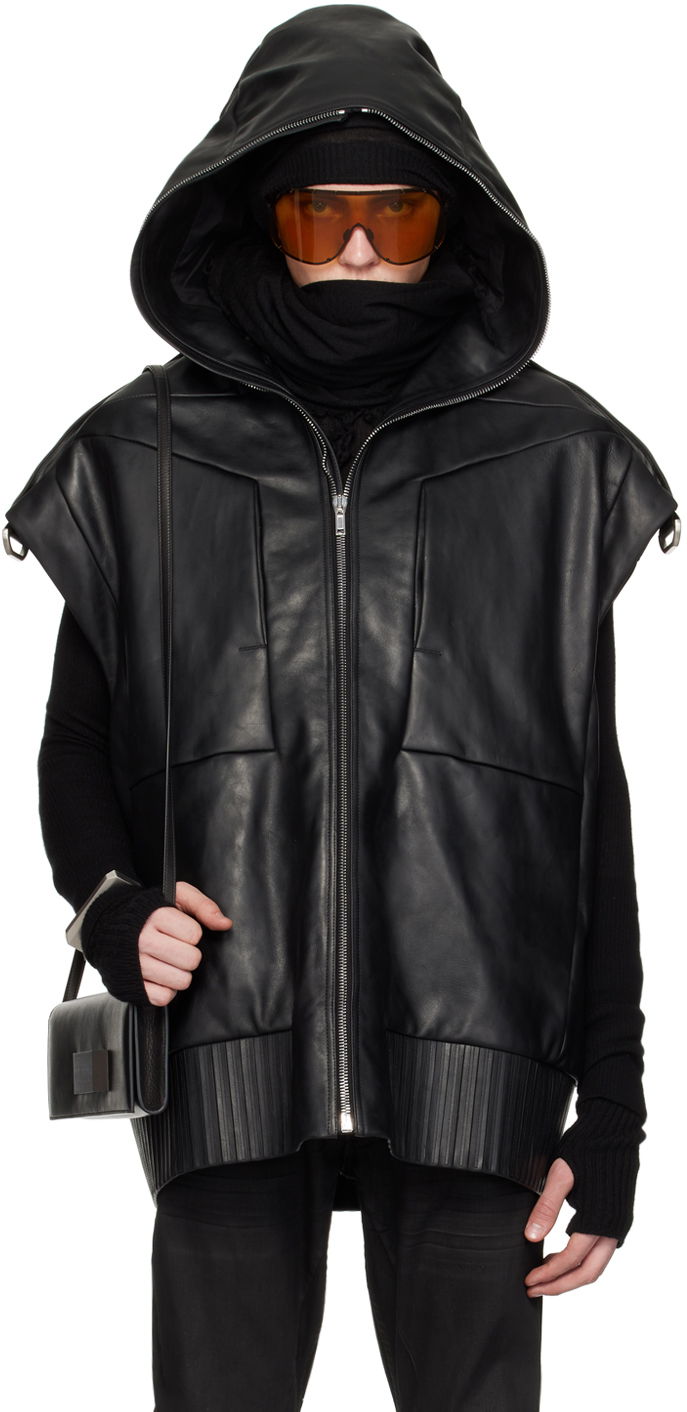 Жилет Rick Owens Rick Owens Sleeveless Leather Hoodie чорний | RR01D3705 LOY