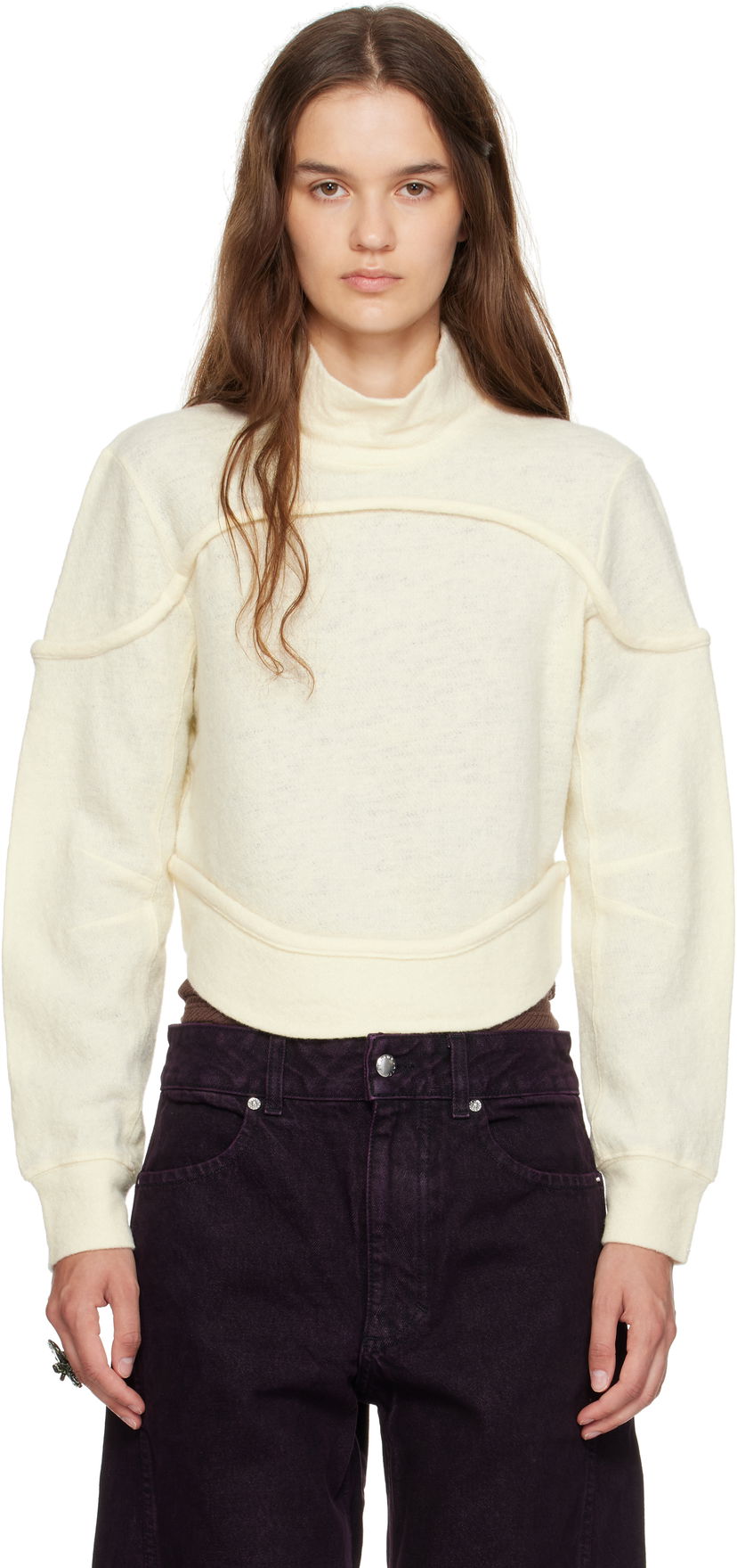 Cветр Eckhaus Latta Eckhaus Latta Pallas Turtleneck білий | 1404-EL-PF25-M -