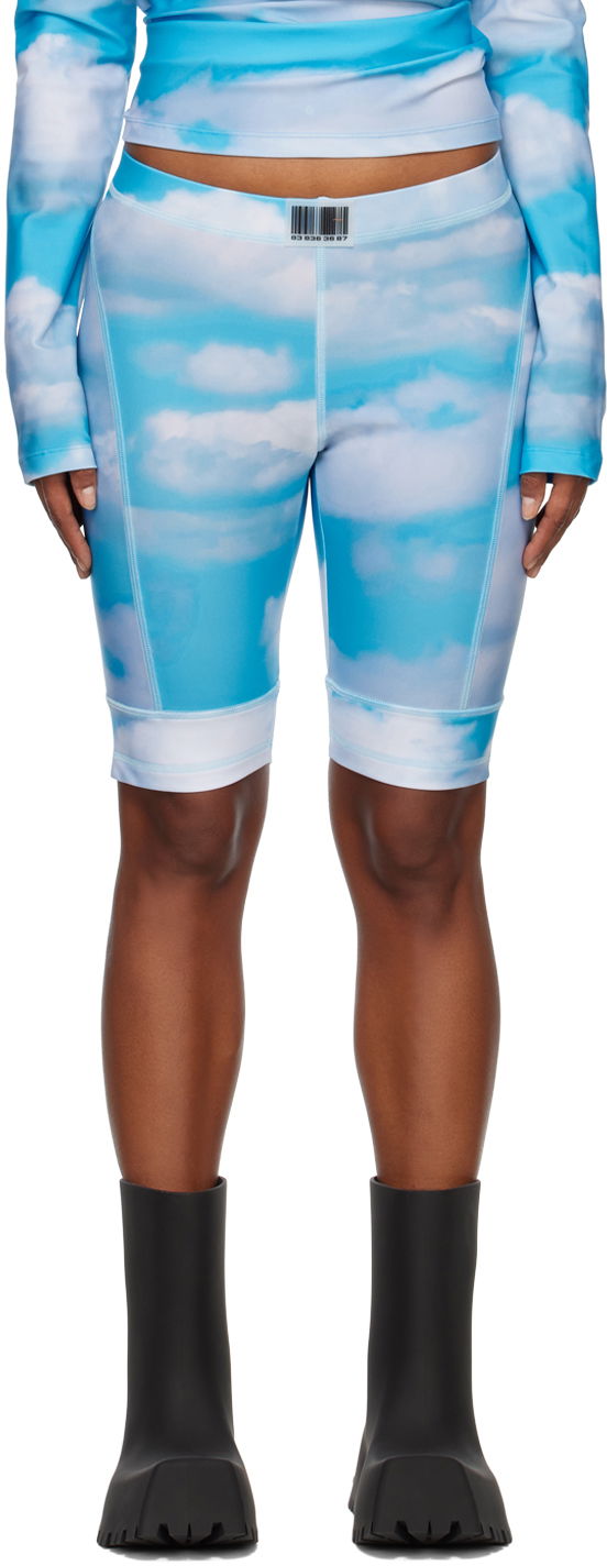 Шорти VETEMENTS Printed Bike Shorts Синій | VL14AT400S