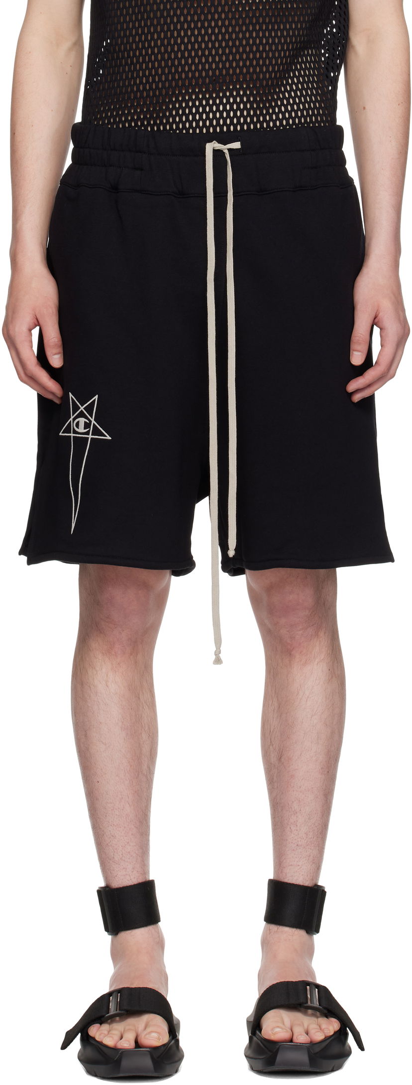 Шорти Rick Owens Rick Owens Champion Edition French Terry Shorts чорний | CM01E1683 CHFE FELPA