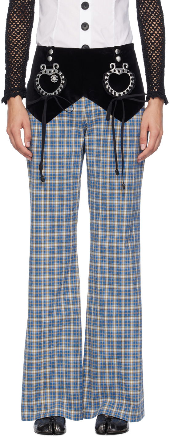 Штани Chopova Lowena Bell Rope Tartan Trousers Синій | 4067