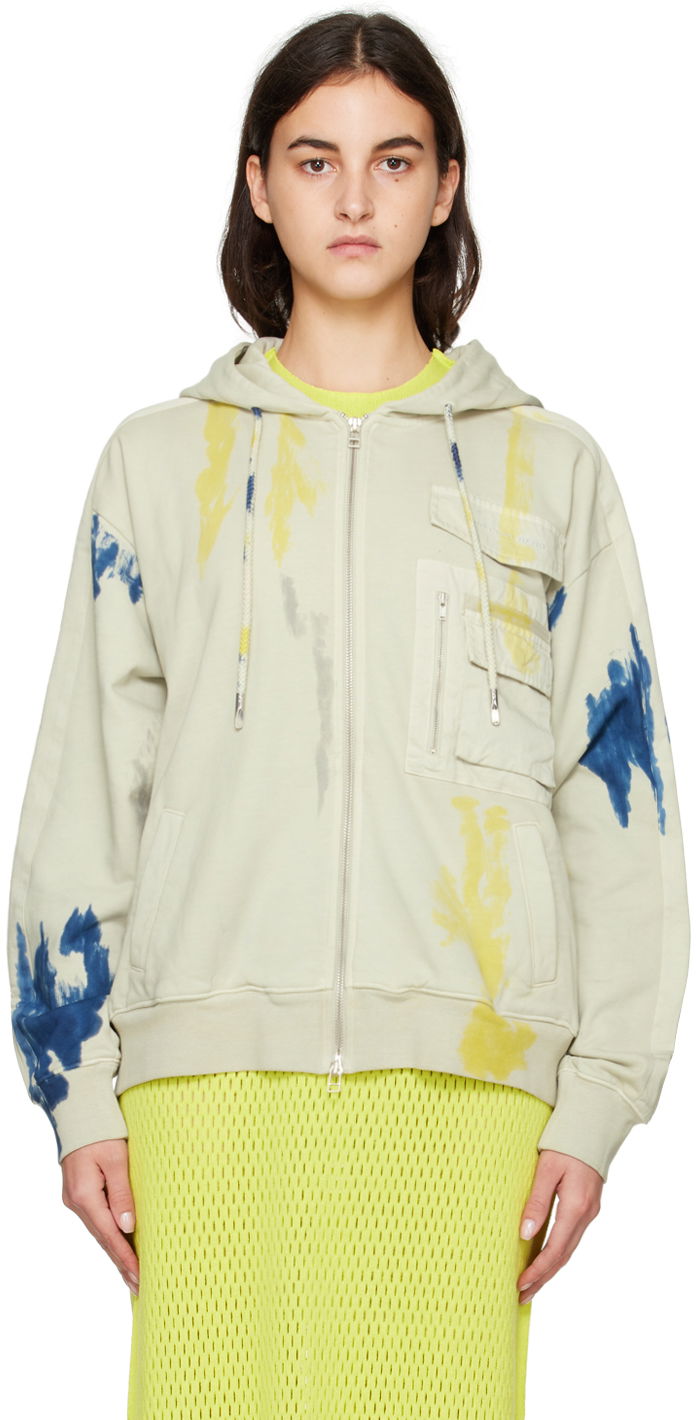 Світшоти Feng Chen Wang Feng Chen Wang Tie-Dye Zip Hoodie бежевий | FWF14HD05
