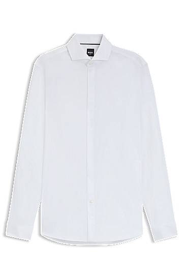 Сорочка BOSS Slim Fit Wrinkle-Resistant Oxford Cotton Shirt білий | 50550961