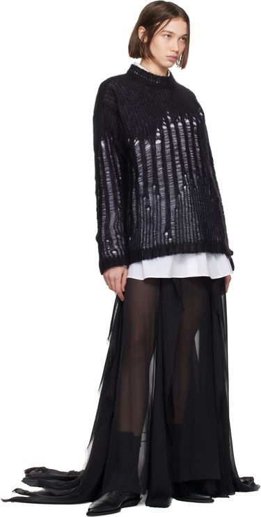 Cветр Ann Demeulemeester Ann Demeulemeester Rigmor Oversize Distressed Sweater чорний | 2402-W-KN09-KN044-099, 3