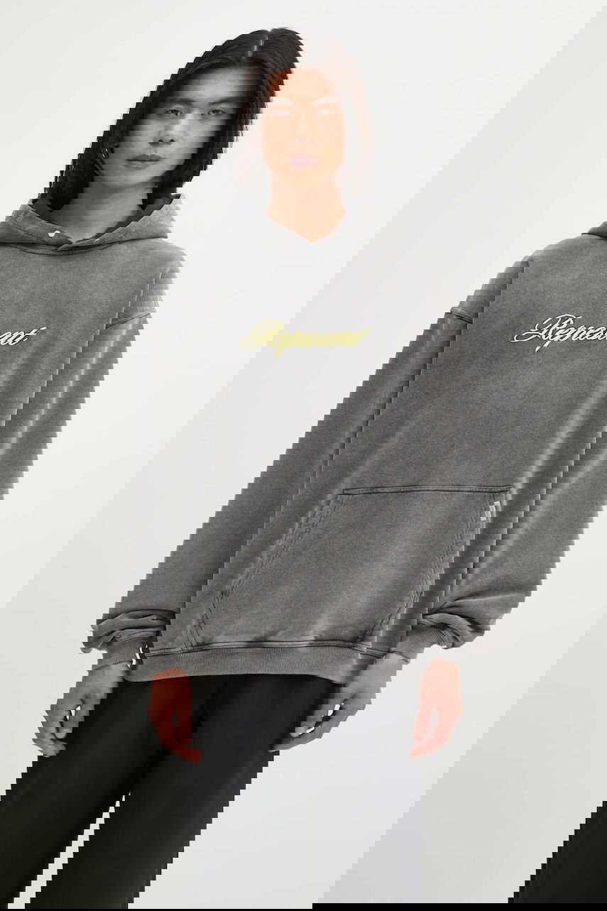 Світшоти Represent Clo Represent Script Logo Hoodie Сірий | MLM100028, 0