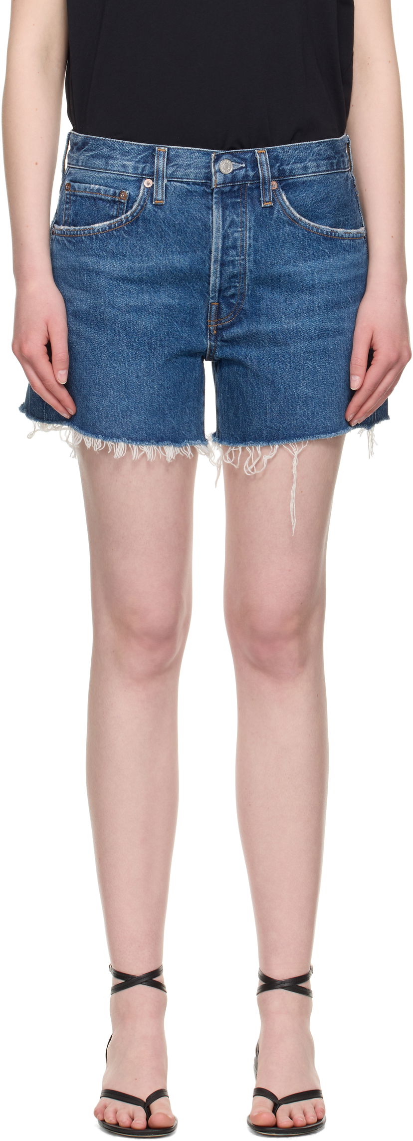 Шорти AGOLDE AGOLDE Parker Long Denim Shorts Синій | A9010-1371