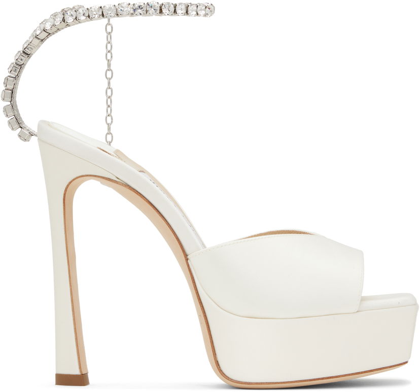 Кросівки та взуття Jimmy Choo Jimmy Choo Saeda 125 Heeled Sandals білий | SAEDA SANDAL 125