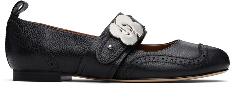 Догляд за взуттям SHUSHU/TONG SHUSHU/TONG Round-Toe Ballerina Flats чорний | FSDEAC06 LEA252