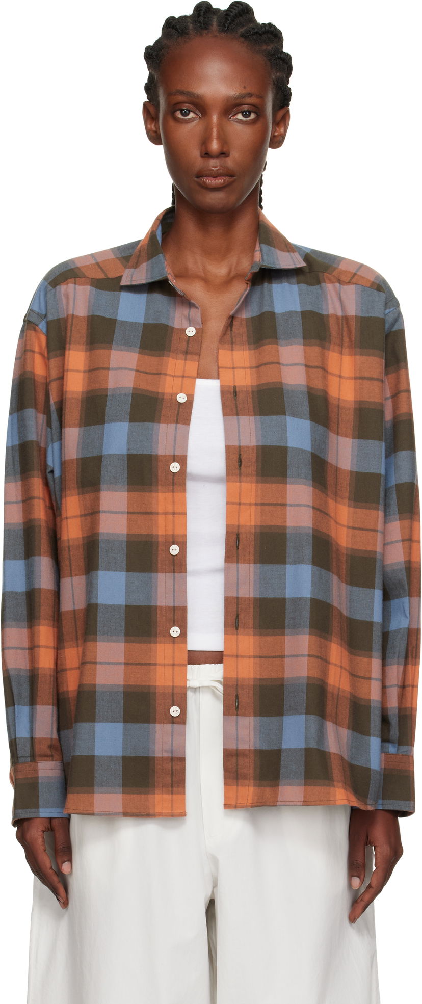 Сорочка Baserange Baserange Claude Plaid Button-Down Shirt Помаранчевий | TSCL-OC-AU25