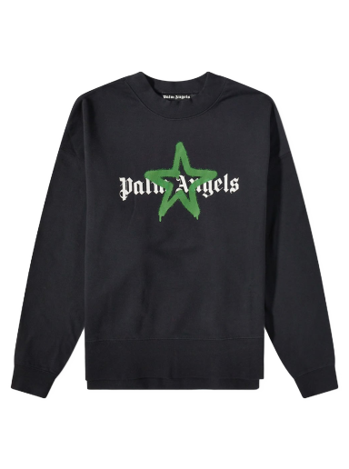 Cветр Palm Angels Star Sprayed Logo Crewneck чорний | PMBA026C99FLE0081055