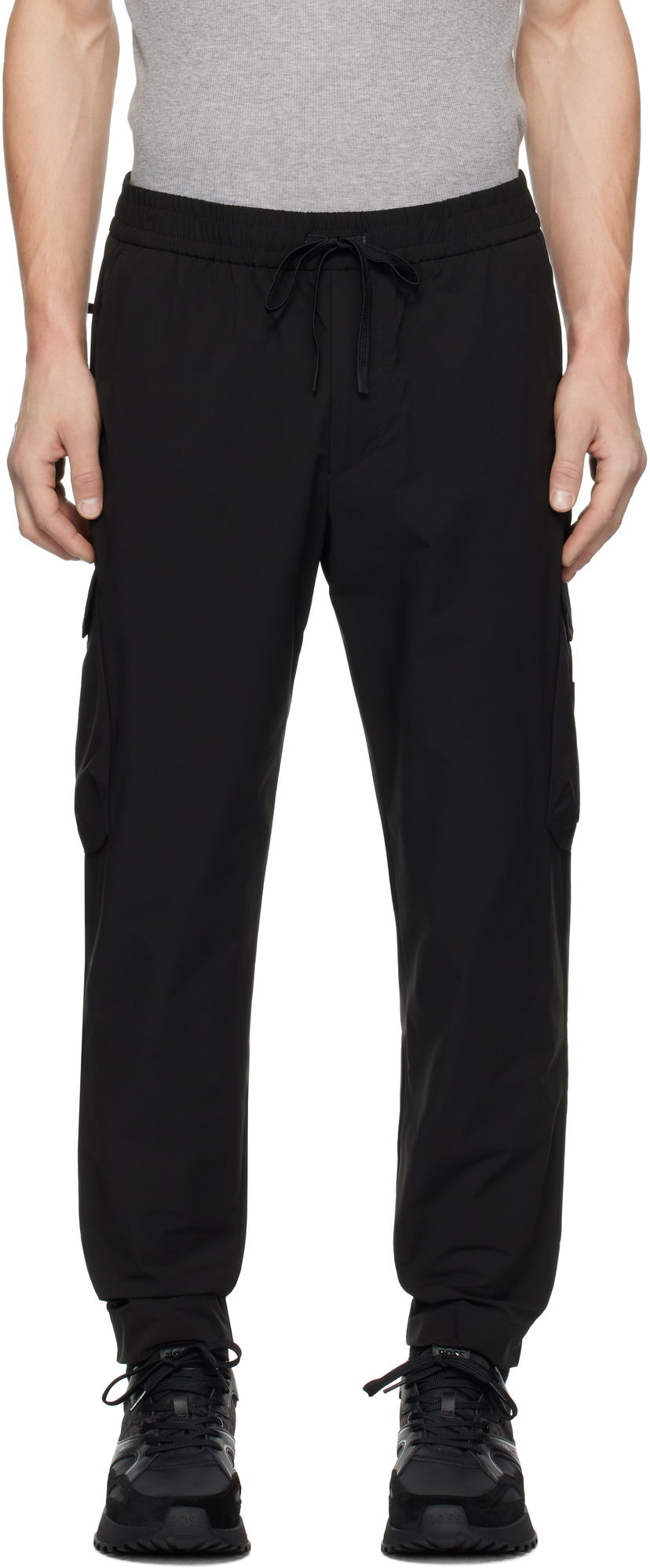 Штани карго BOSS Tapered-Fit Cargo Pants чорний | 50508339