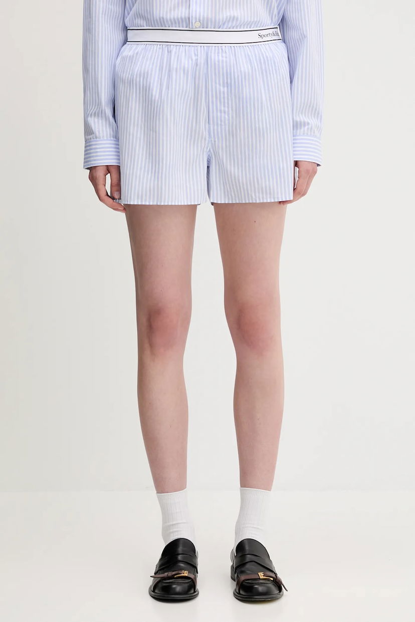 Шорти Sporty & Rich Sporty & Rich Serif Logo High Waist Shorts Синій | SH015612300ST08