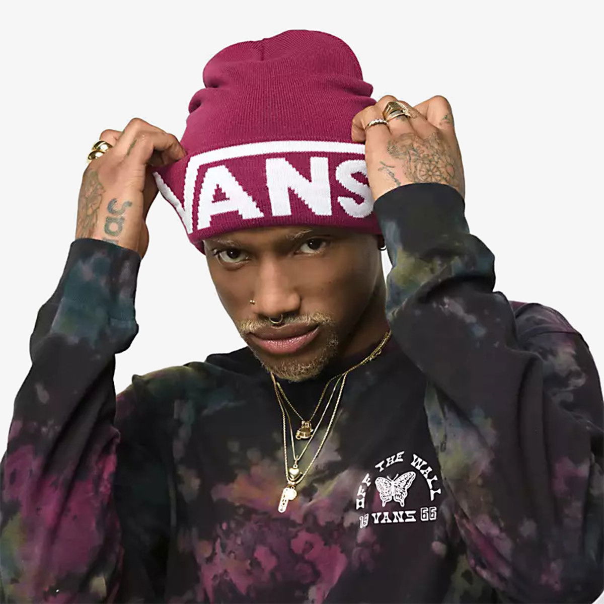 Шапка Vans Vans Drop V Tall Cuff Beanie Бордовий | VN0A5FI3Y7Y, 0