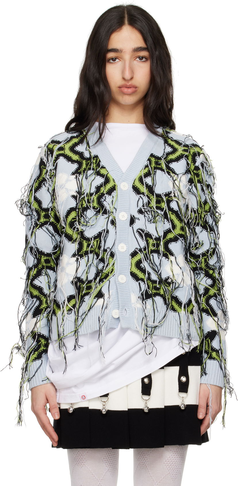 Cветр Charles Jeffrey Loverboy Charles Jeffrey LOVERBOY Guddle Knit Cardigan Синій | 54090501