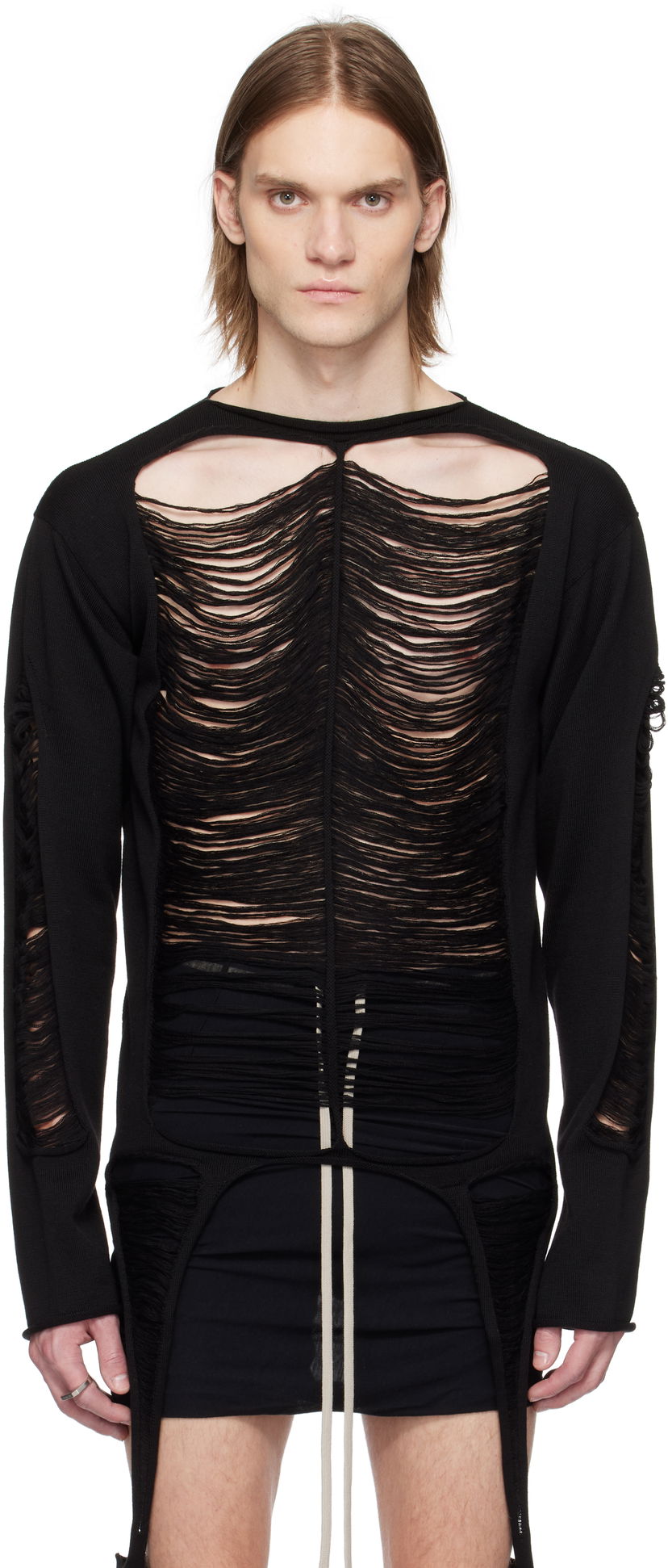 Cветр Rick Owens Rick Owens Hollywood Long Sleeve Sweater чорний | RR01E5671 KGRIDM