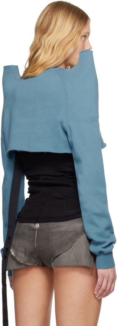 Cветр Rick Owens Rick Owens DRKSHDW Hollywood Cropped Sweatshirt Синій | DS01E3213 F, 2