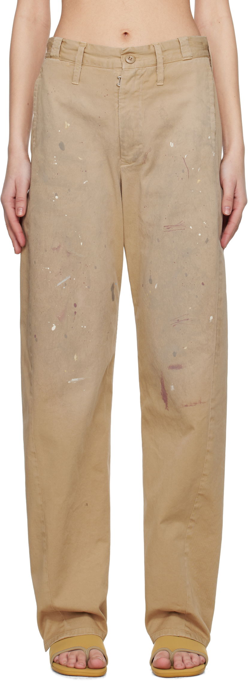 Штани карго Maison Margiela MM6 Maison Margiela Tailored Painter Trousers бежевий | S62KB0230 M35435
