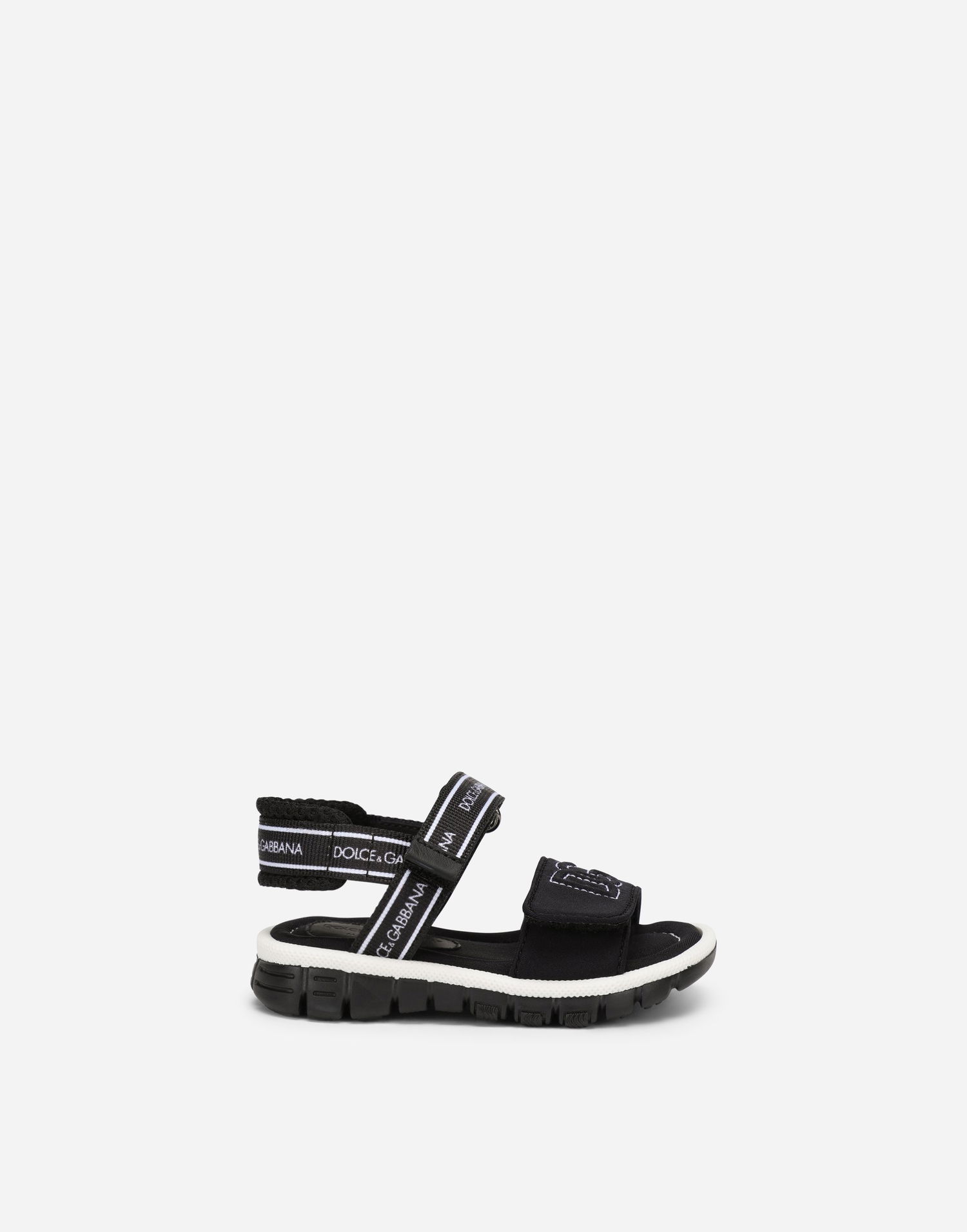 Кросівки та взуття Dolce & Gabbana Technical Fabric Sandals With Dg Logo For First Steps (19-26) чорний | DL0068AY2338B939, 0