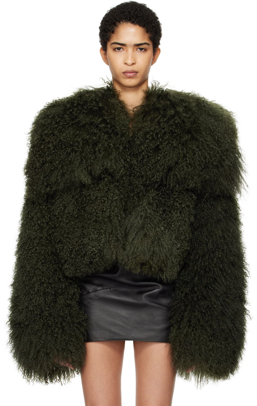 Куртка The Attico Attico Cropped Shearling Jacket Зелений | 250WCB00081 LBT044AA