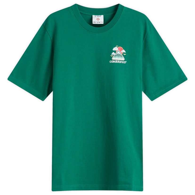 Футболка Casablanca Casablanca Montagne Ondulée Screen Printed T-Shirt, Size Large Зелений | MPF25-JTS-001-06