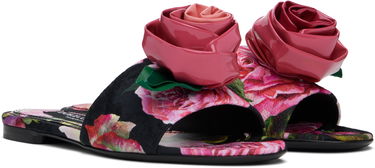 Догляд за взуттям Dolce & Gabbana Dolce&Gabbana Rose Print Brocade Slide Sandals Різнокольоровий | CQ0634 A6N91, 3
