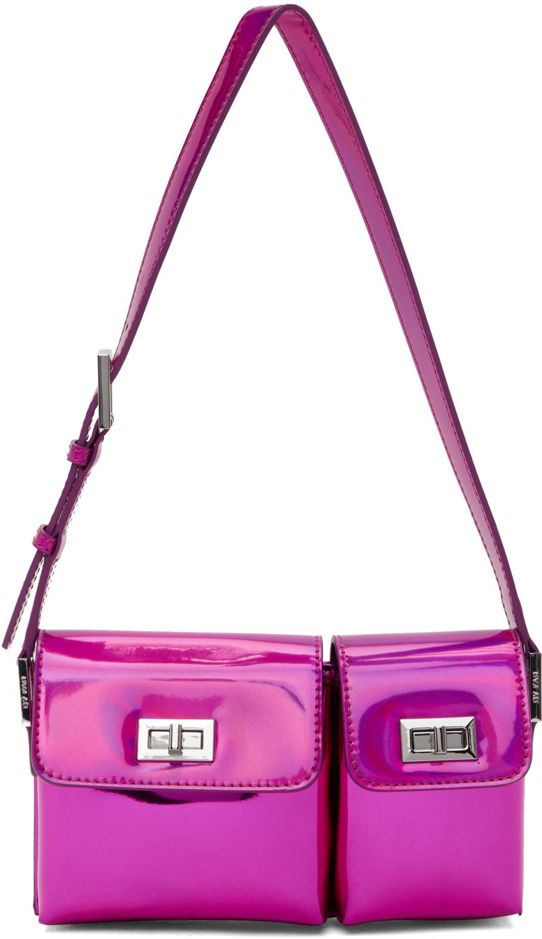 Сумочка BY FAR Double Pocket Metallic Shoulder Bag Рожевий | 23PFBABYBOFCHIRLSMA