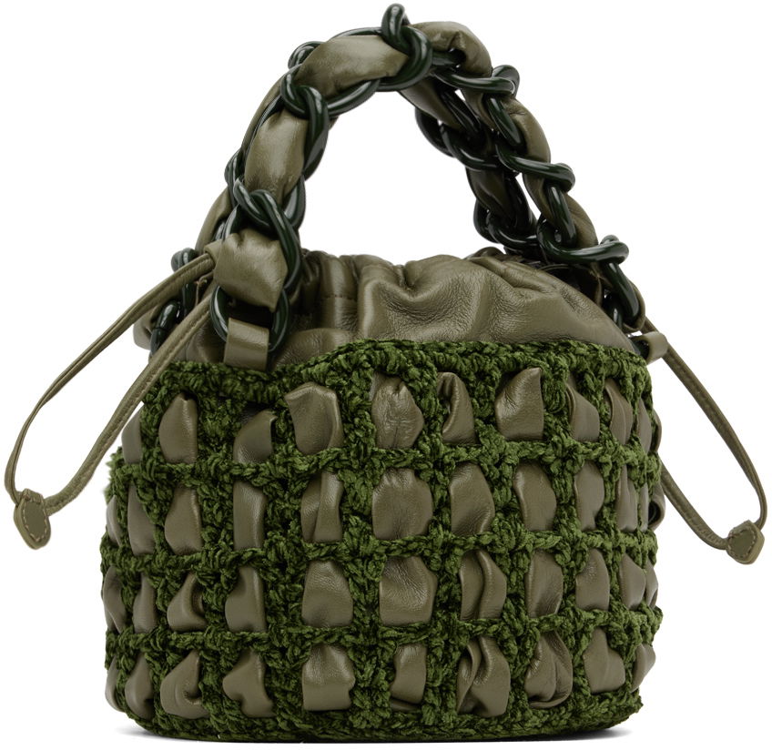 Сумочка BY FAR BY FAR Cass Crocheted Drawstring Bag Зелений | 23CRCSACMLGCHLLSMA, 1