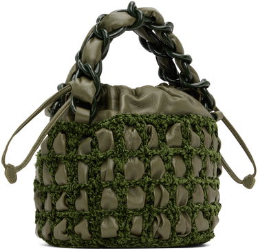 Сумочка BY FAR BY FAR Cass Crocheted Drawstring Bag Зелений | 23CRCSACMLGCHLLSMA, 1