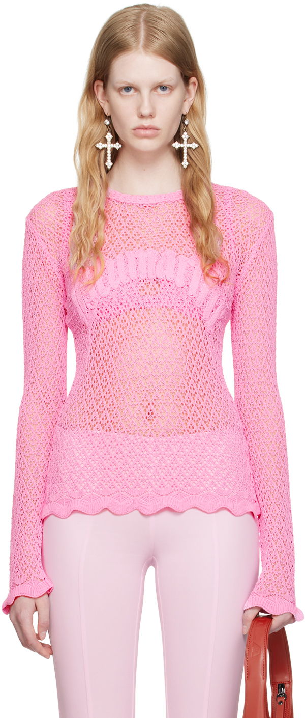 Cветр Blumarine Pink Scalloped Sweater Рожевий | P344M026A