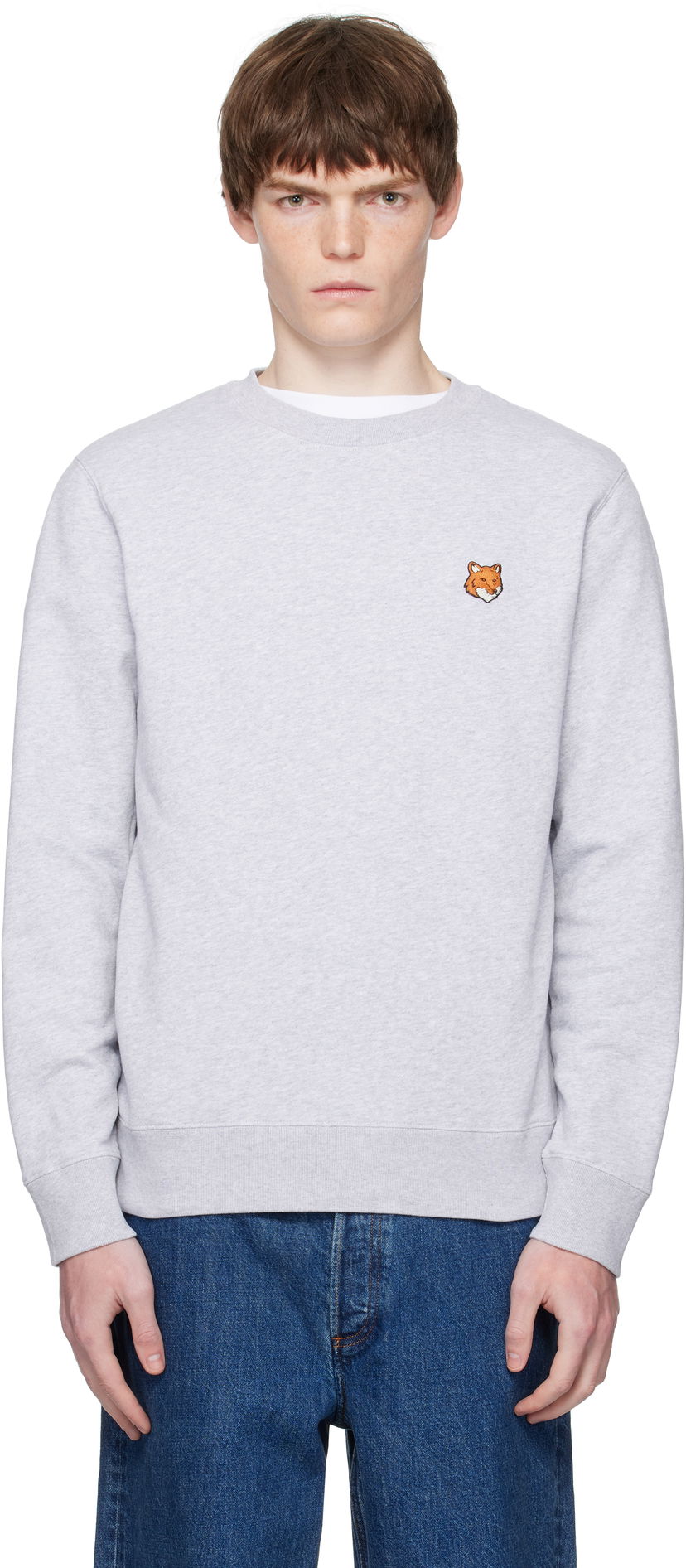 Світшоти MAISON KITSUNÉ Maison Kitsuné Fox Head Patch Regular Sweatshirt Сірий | PM00303KM0340