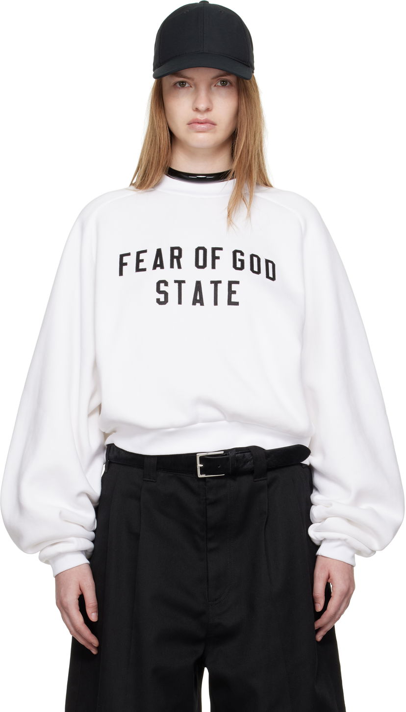 Світшоти Fear of God Fear of God ESSENTIALS Fleece Raglan Crewneck Sweatshirt білий | 192SP257834FW