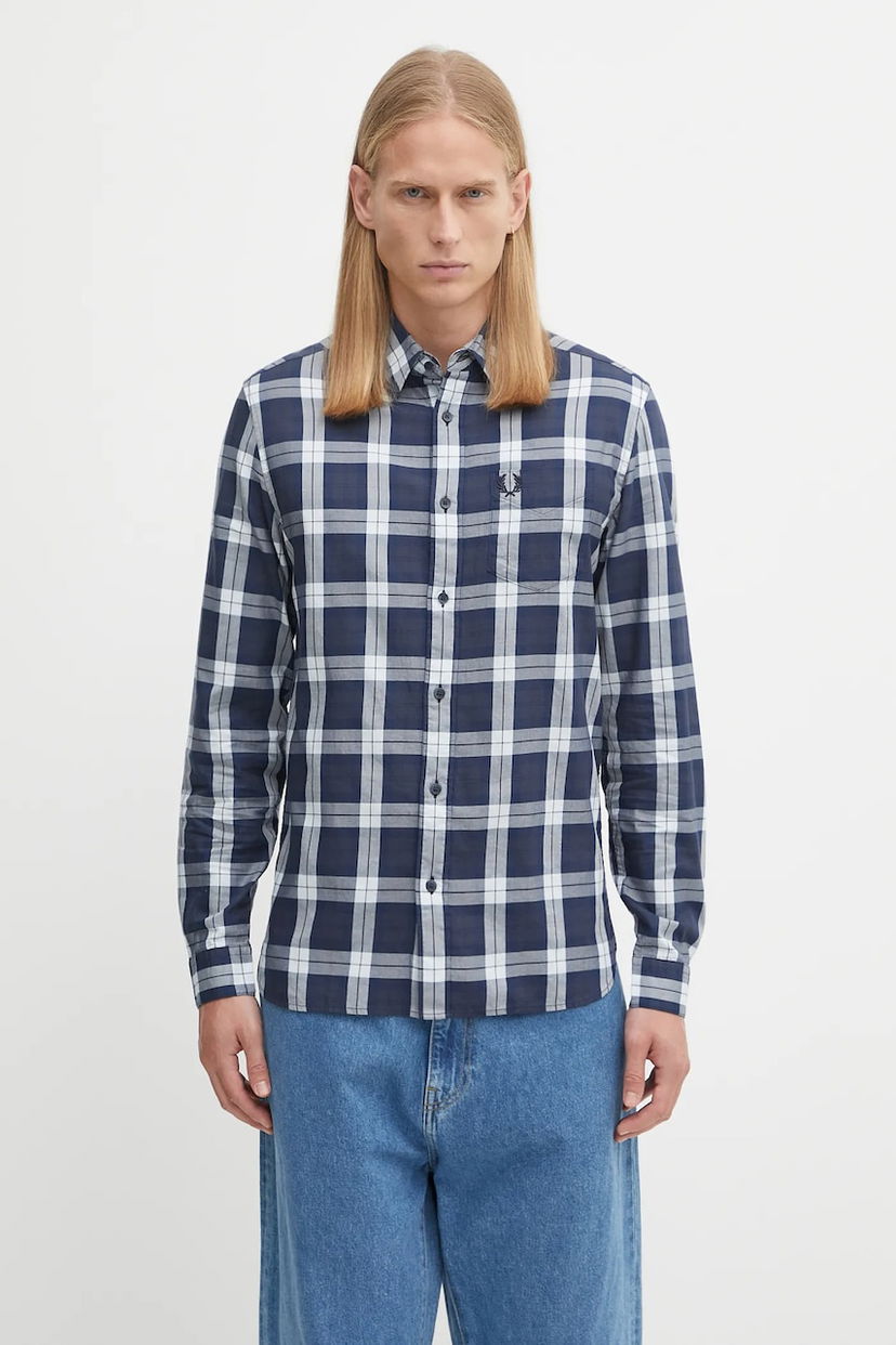 Сорочка Fred Perry Fred Perry Checked Regular Fit Shirt темно-синій | M1742