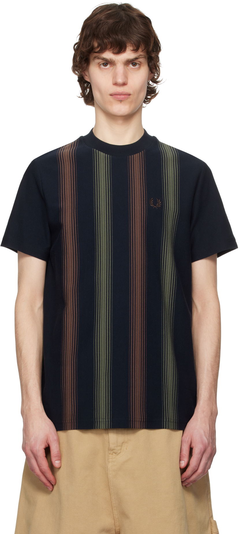 Футболка Fred Perry Fred Perry Striped T-Shirt темно-синій | M8653