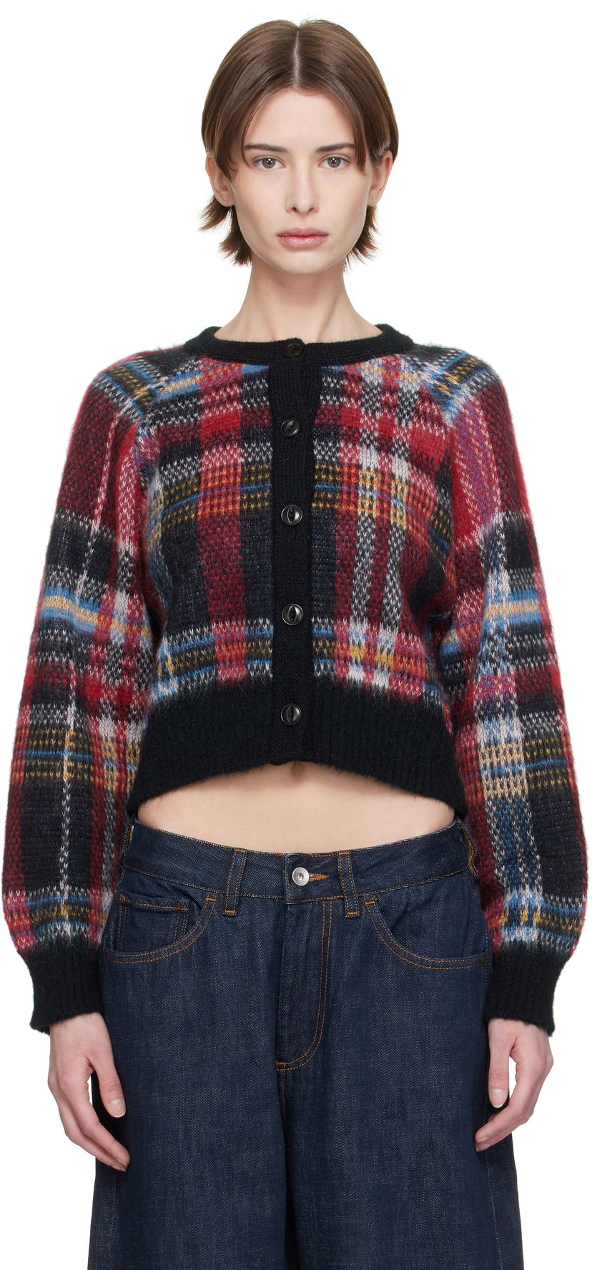 Cветр YMC YMC Foxtail Tartan Cropped Cardigan Різнокольоровий | Q8XMI