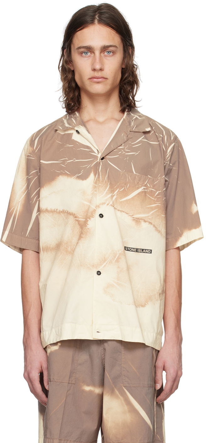 Сорочка Stone Island Brown Graphic Shirt бежевий | 801512393