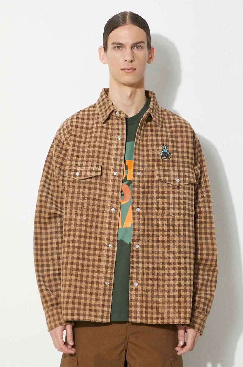 Сорочка BBC IceCream ICECREAM Corduroy Check Shirt Jacket Коричневий | IC24119
