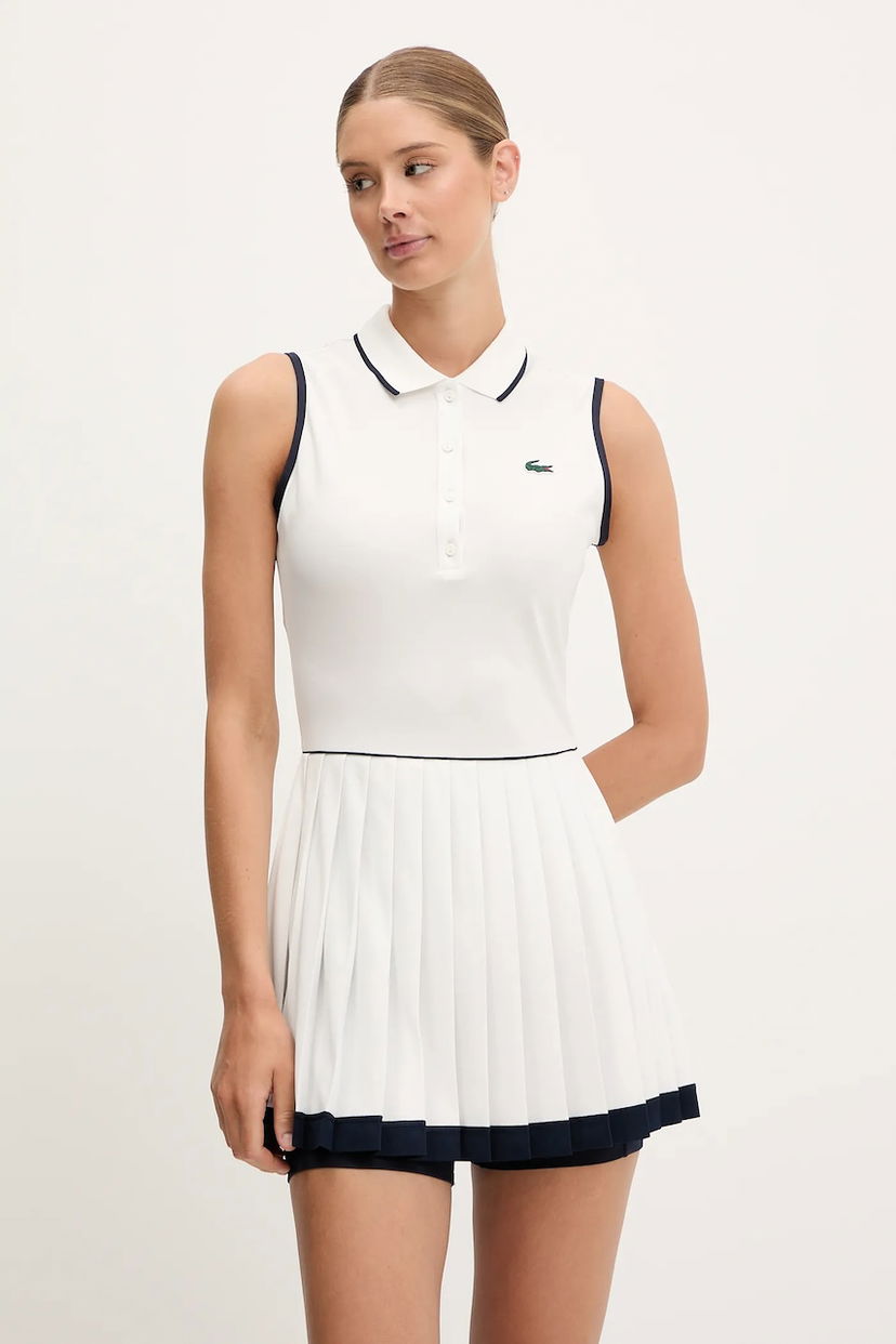 плаття Lacoste Sleeveless Pleated Polo Mini Dress білий | EF8582