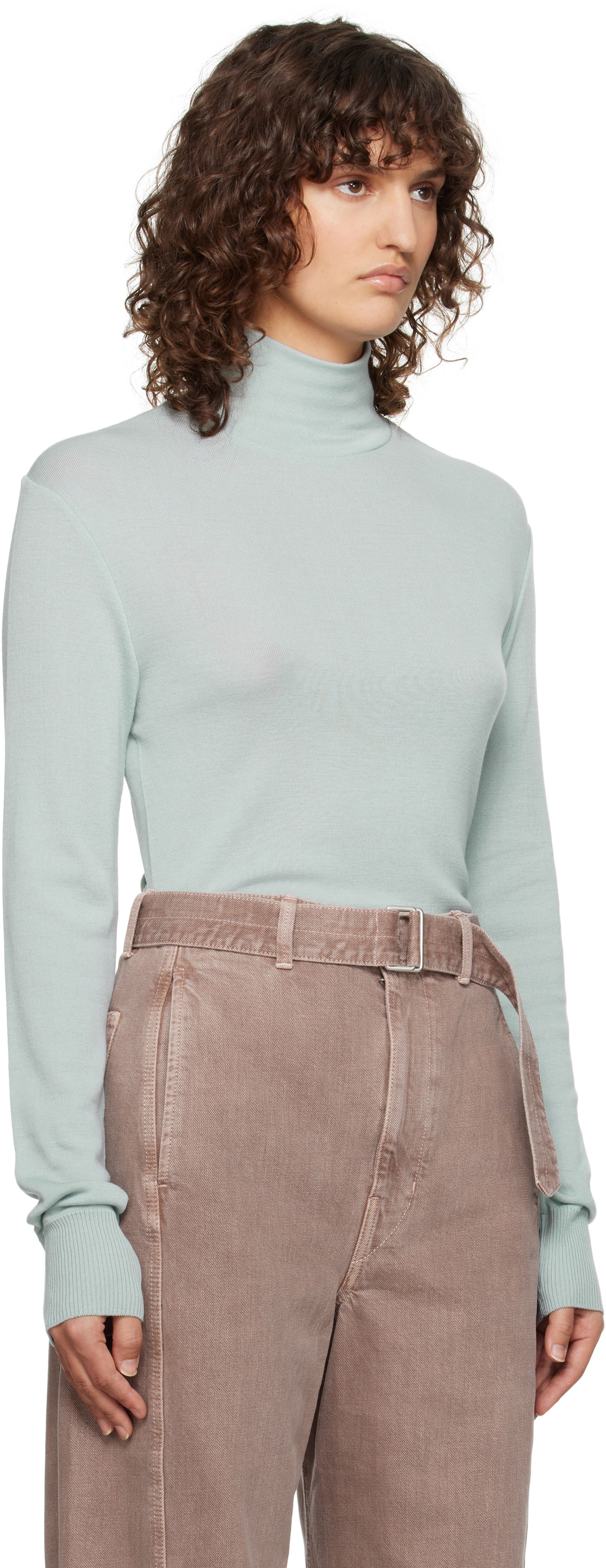 Cветр LEMAIRE Lemaire Seamless Turtleneck Sweater Зелений | TO1280 LK1032, 1