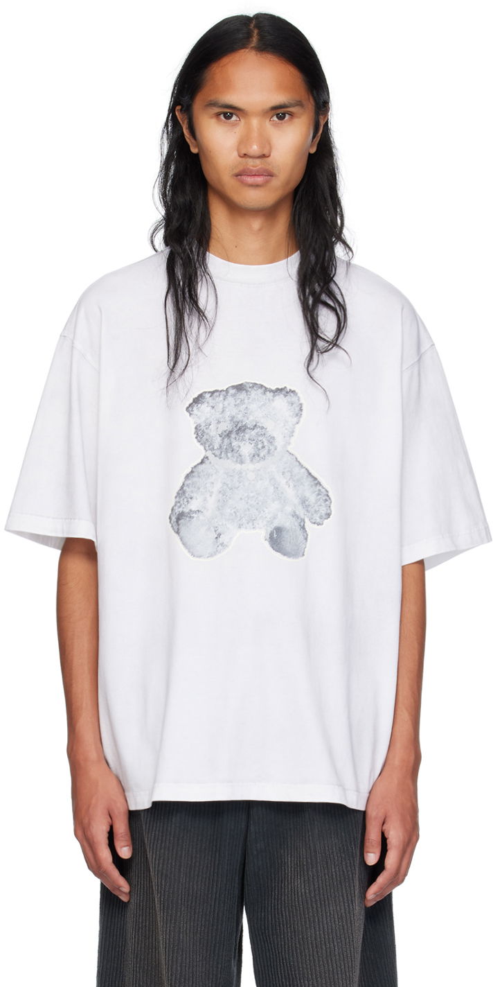 Футболка We11done We11done Necklace Teddy Graphic T-Shirt білий | WD-TT9-20-117-U-WH