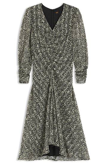 плаття BOSS Seersucker Midi Dress with Gathered Details Різнокольоровий | 50544051, 0