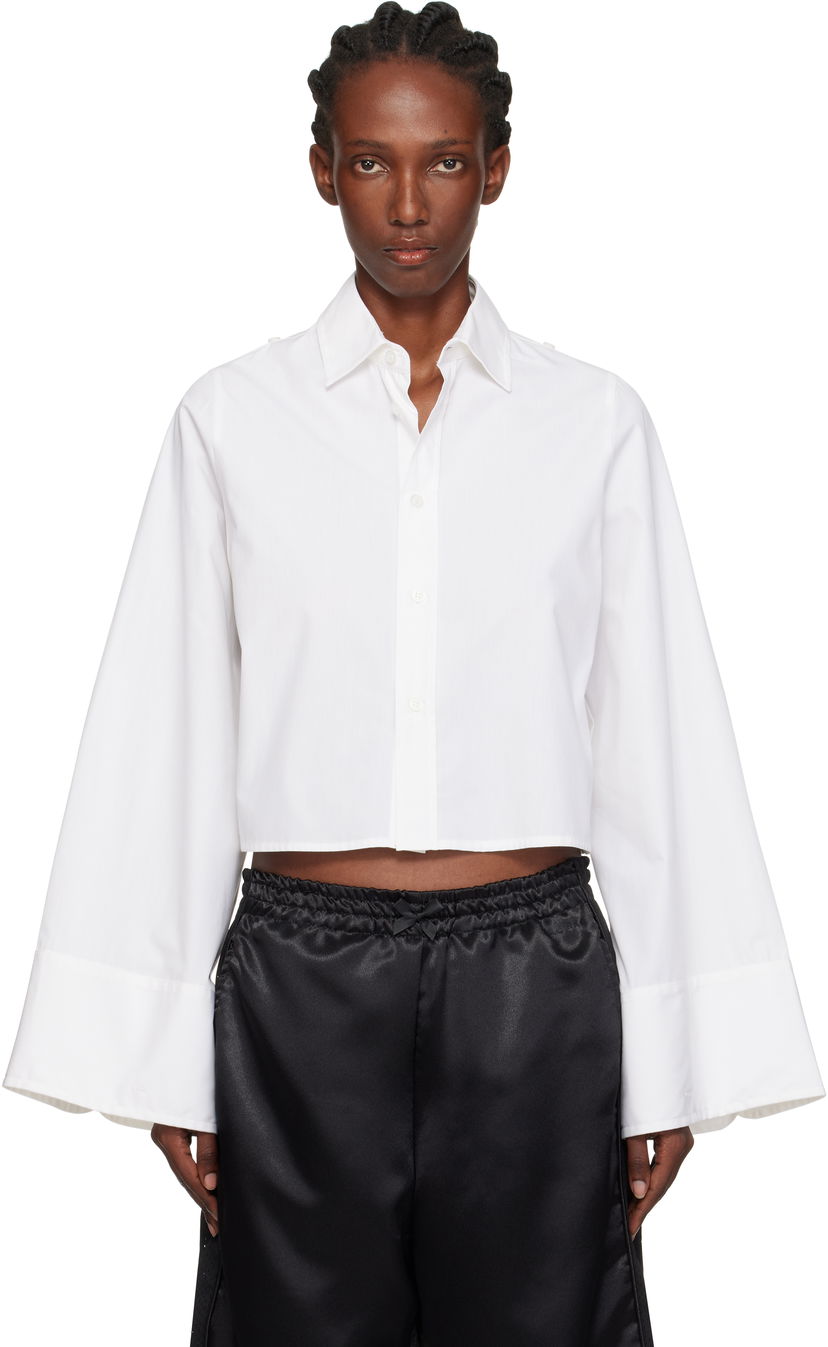 Сорочка Maison Margiela MM6 Maison Margiela Cotton Cropped Shirt білий | S52DT0044 M35480