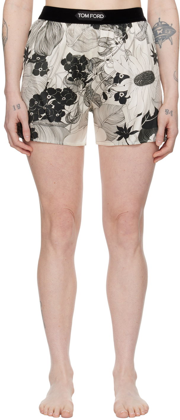 Шорти Tom Ford Floral Print Shorts бежевий | SH0021-FAP220