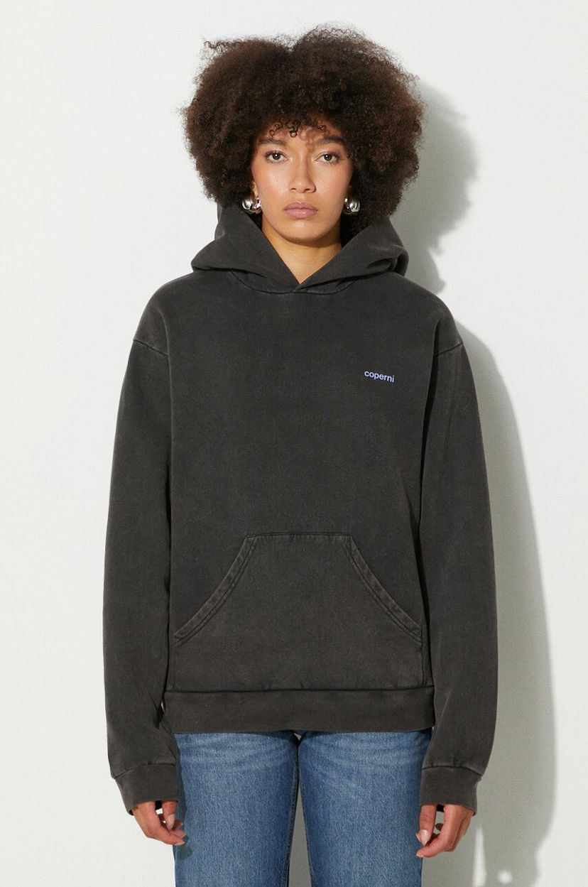 Світшоти Coperni Washed Horn Hoodie чорний | COPJS15BIS523W