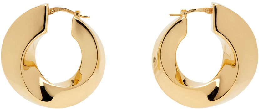 Сережки Bottega Veneta Twist Hoop Earrings бежевий | 775170 VAHU0