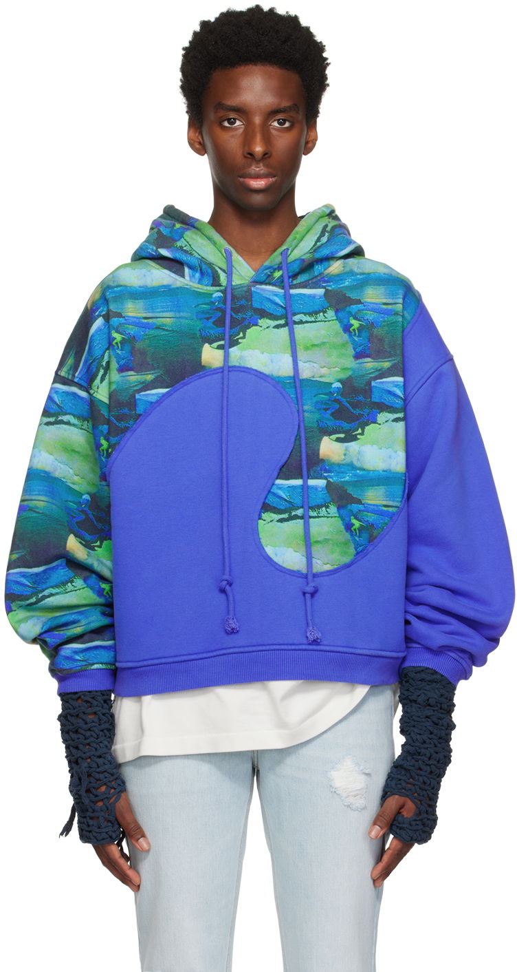 Світшоти ERL Paneled Graphic Hoodie Синій | ERL06T038