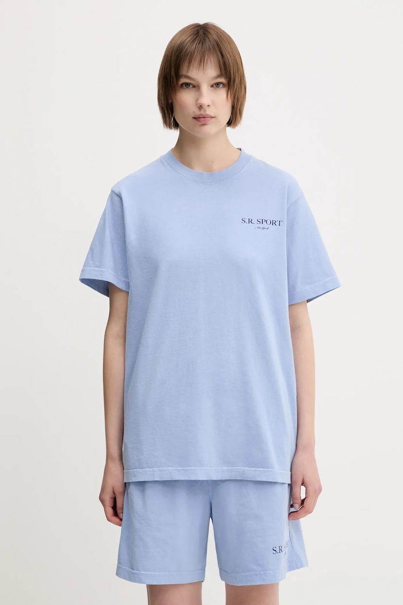 Футболка Sporty & Rich Sporty & Rich Wimbledon T-Shirt and Shorts Set Синій | TO043612201BL59