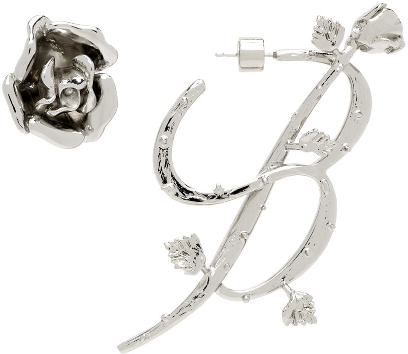 Сережки Blumarine Silver Rose 'B' Earrings Металік | P422W230A