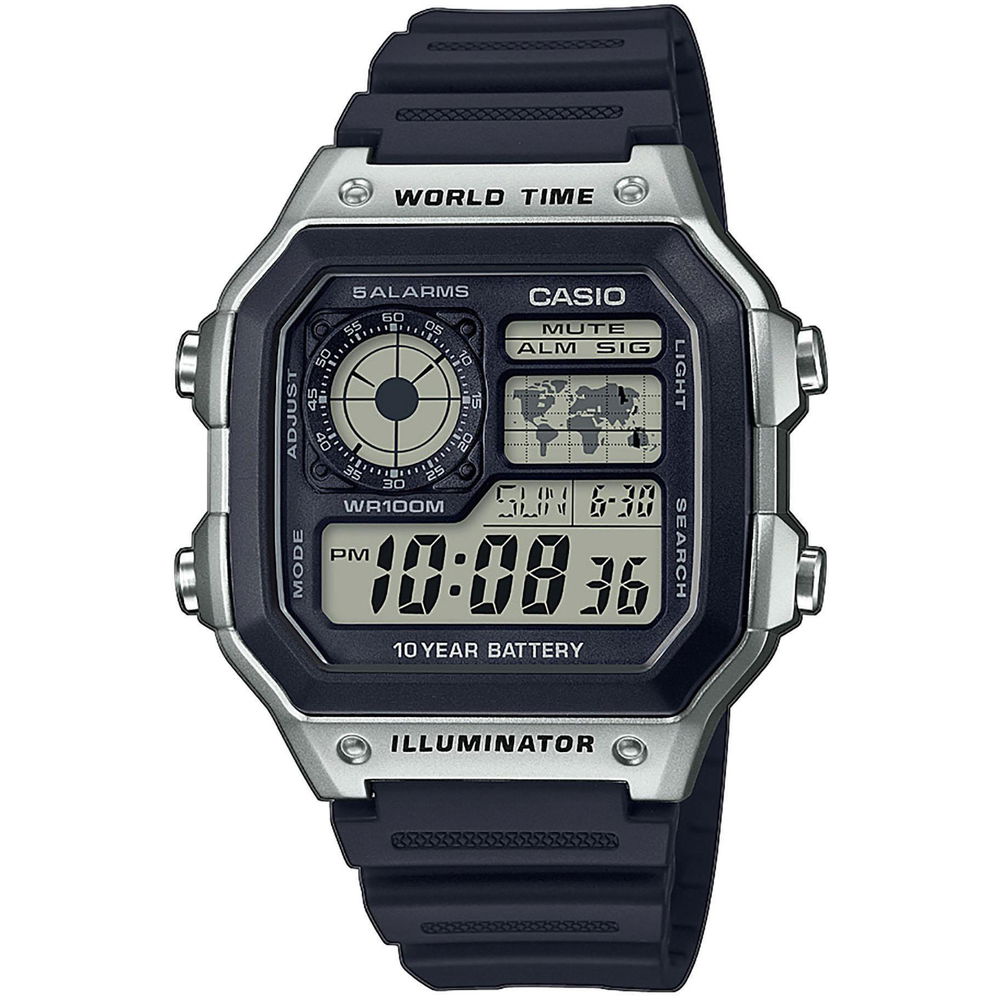 Годинник CASIO Collection чорний | AE-1200WH-1CVEF, 1