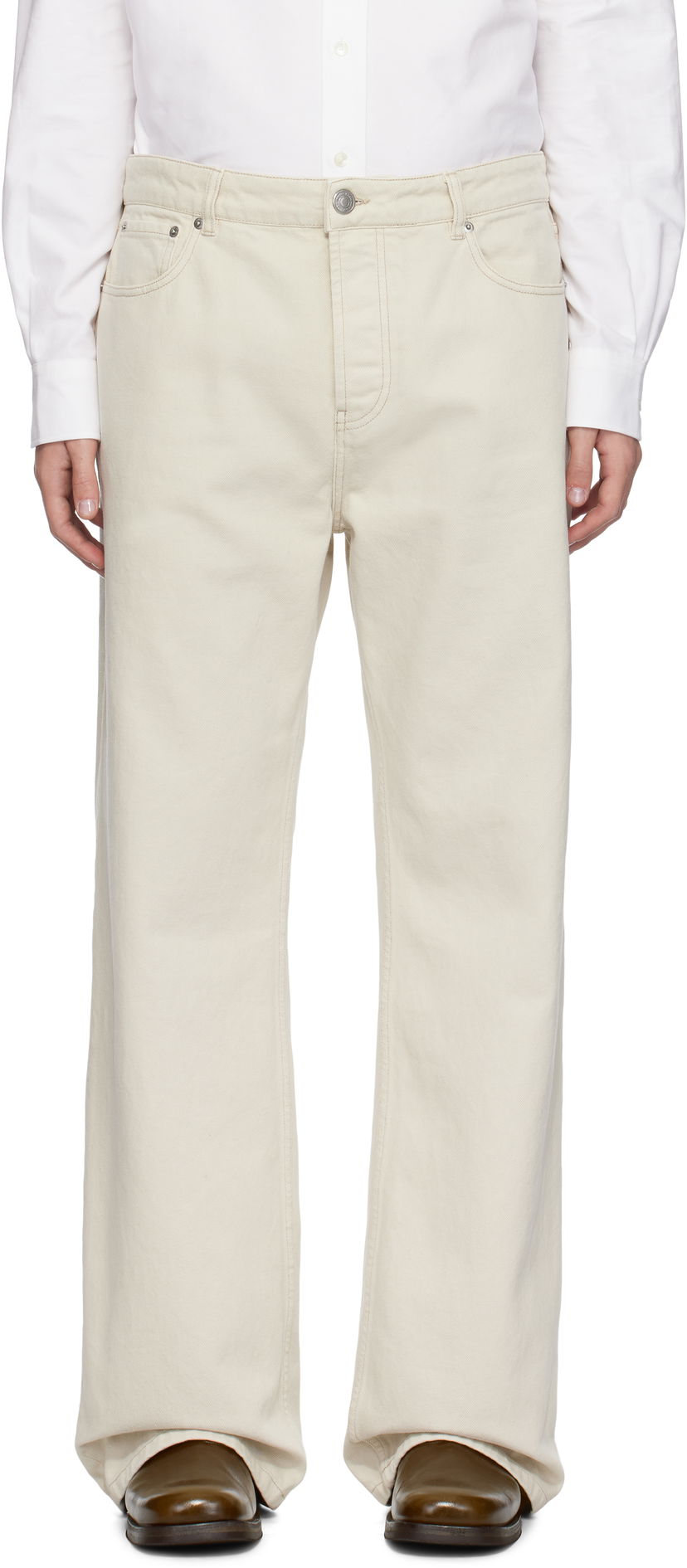 Джинси AMI Large Fit Jeans білий | HTR450.CO0037