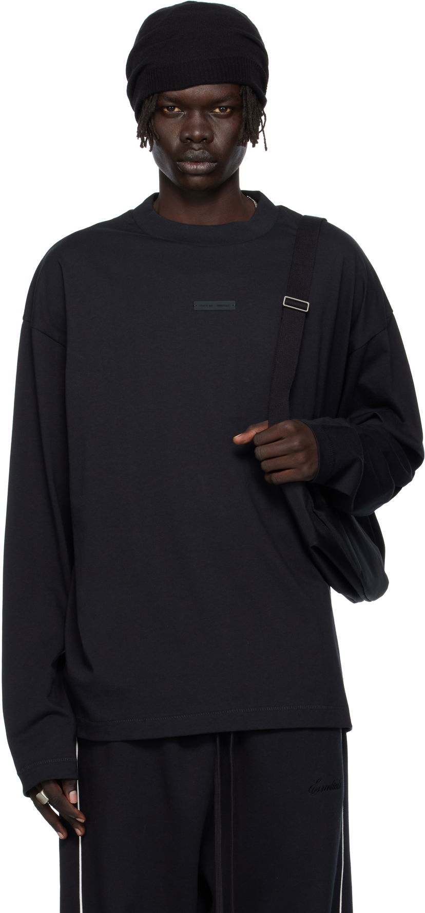 Футболка Fear of God ESSENTIALS Classic Fit Long Sleeve T-shirt чорний | 125SP254200F